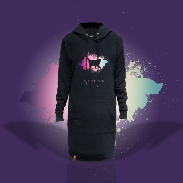 KTRGMS Hoodie-Kleid ColorSplashCat - Damen